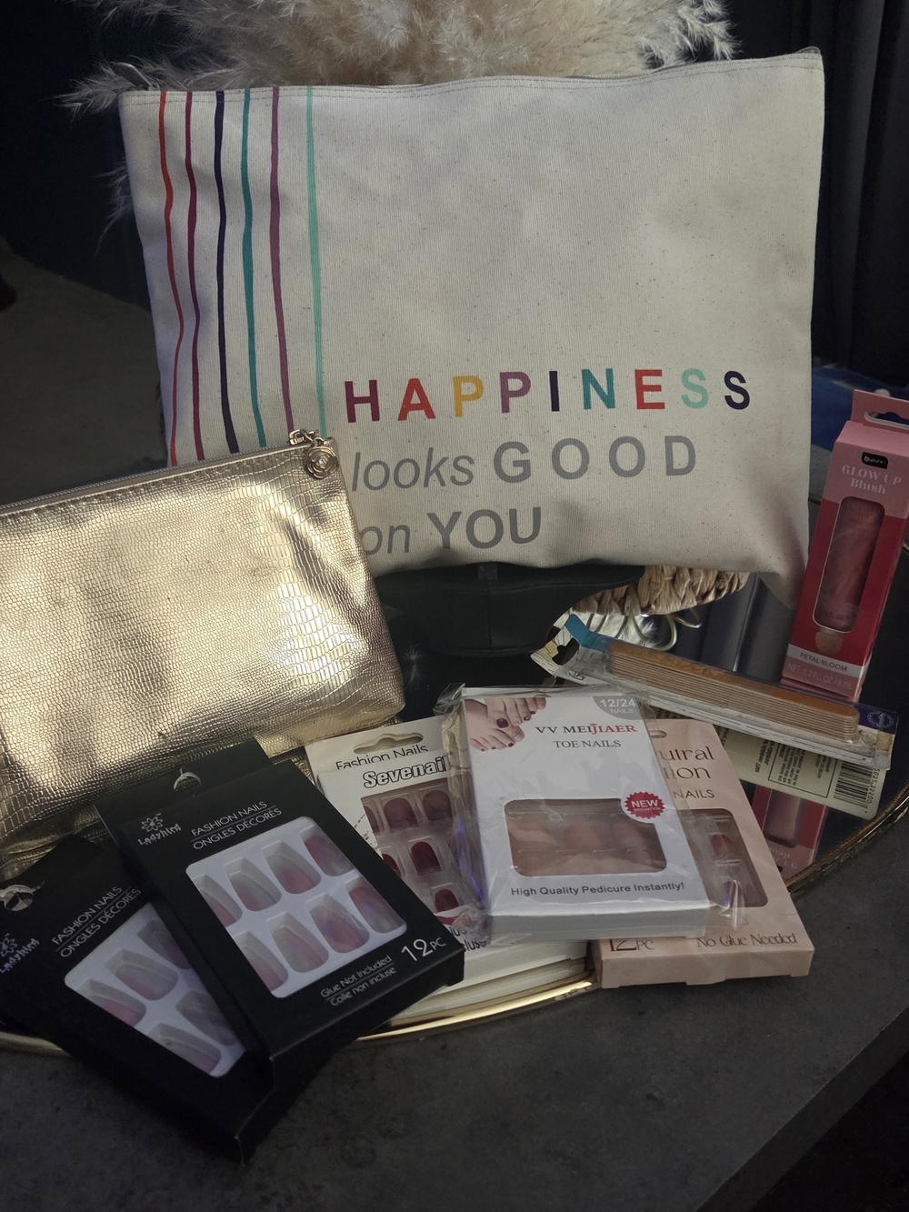 Self Care Beauty Bundle Tote | Press On Nails Makeup & Extras